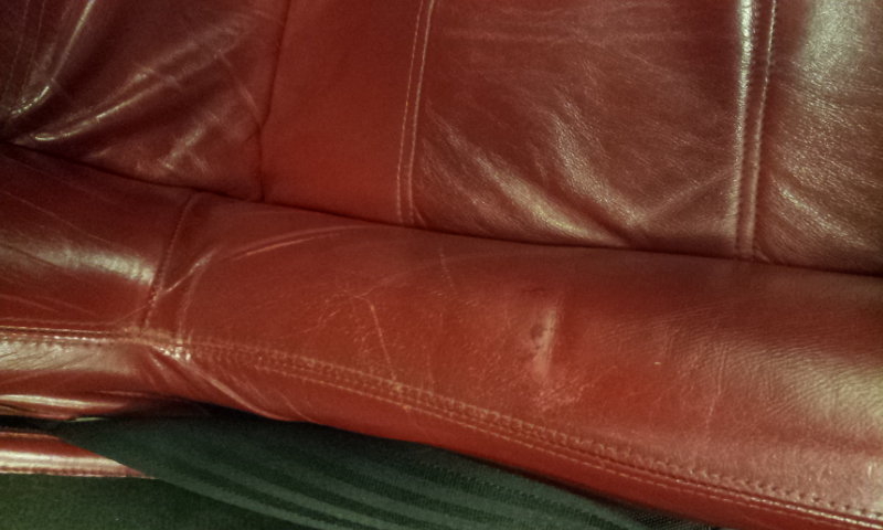 "Sliten" förarstol.